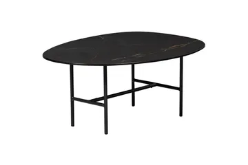 Vajen Soffbord 80x60 cm i Keramik med Metallunderrede - Svart - Möbler - Bord & matgrupp - Marmorbord