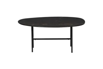 Vajen Soffbord 80x60 cm i Keramik med Metallunderrede - Svart - Möbler - Bord & matgrupp - Marmorbord
