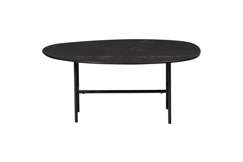 Vajen Soffbord 80x60 cm i Keramik med Metallunderrede - Svart - Möbler - Bord & matgrupp - Marmorbord