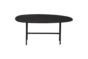 Vajen Soffbord 80x60 cm i Keramik med Metallunderrede - Svart - Möbler - Bord & matgrupp - Marmorbord