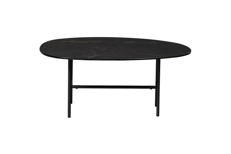 Vajen Soffbord 80x60 cm i Keramik med Metallunderrede - Svart - Möbler - Bord & matgrupp - Marmorbord