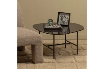 Vajen Soffbord 80x60 cm i Keramik med Metallunderrede - Svart - Möbler - Bord & matgrupp - Marmorbord