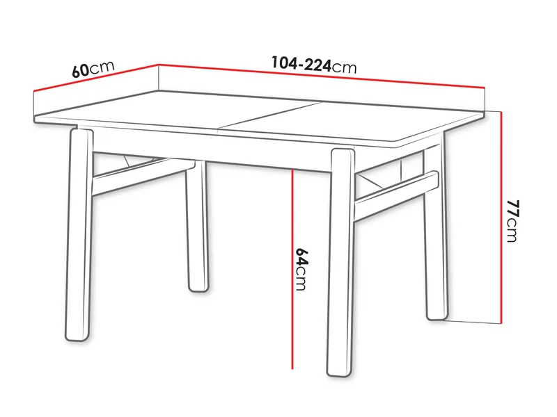 Valden Utdragbart Rektangulärt Matbord 104–224 cm i Trä med Ekutseende - Brun - Möbler - Bord & matgrupp - Matbord & köksbord