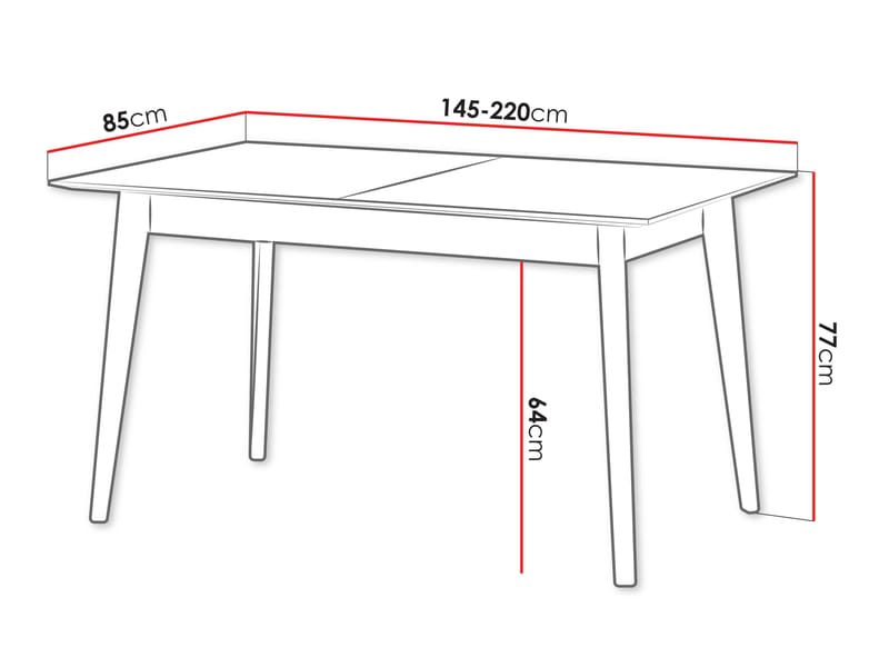 Valden Utdragbart Rektangulärt Matbord 145 cm med Ljus Ek-utseende - Brun - Möbler - Bord & matgrupp - Matbord & köksbord