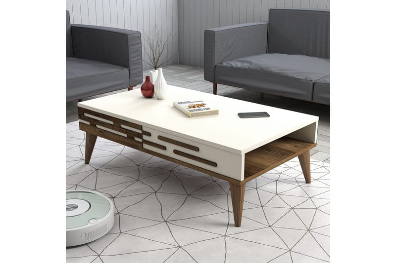 Valensiya Soffbord 105 cm - Valnöt/Cream - Möbler - Bord & matgrupp - Soffbord