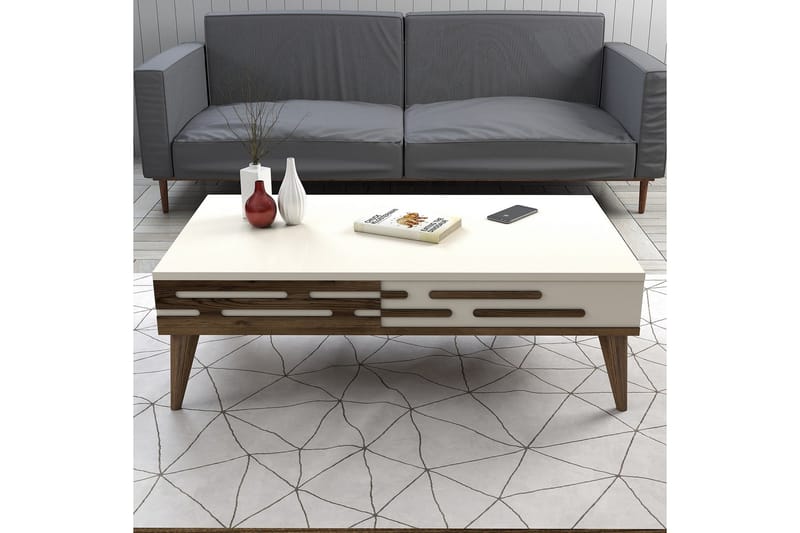 Valensiya Soffbord 105 cm - Valnöt/Cream - Möbler - Bord & matgrupp - Soffbord