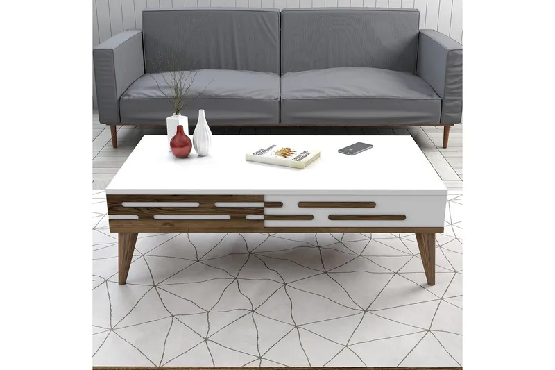 Valensiya Soffbord 105 cm - Valnöt/Vit - Möbler - Bord & matgrupp - Soffbord