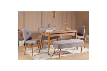 Valsot Matgrupp 129 cm Rektangulär - Natur/Grå - Möbler - Bord & matgrupp - Matgrupp