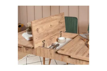 Valsot Matgrupp 129 cm Rektangulär - Natur/Grön - Möbler - Bord & matgrupp - Matgrupp