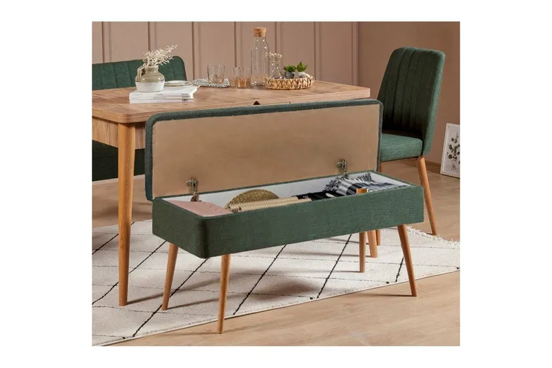 Valsot Matgrupp 129 cm Rektangulär - Natur/Grön - Möbler - Bord & matgrupp - Matgrupp