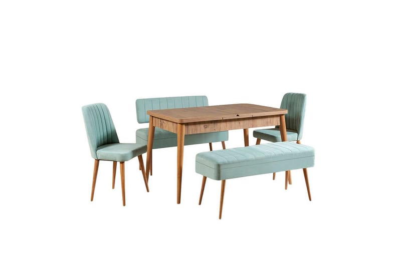 Valsot Matgrupp 129 cm Rektangulär - Natur/Grön - Möbler - Bord & matgrupp - Matgrupp