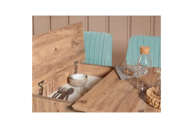 Valsot Matgrupp 129 cm Rektangulär - Natur/Grön - Möbler - Bord & matgrupp - Matgrupp