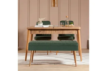 Valsot Matgrupp 129 cm Rektangulär - Natur/Grön - Möbler - Bord & matgrupp - Matgrupp