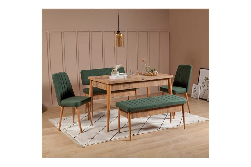 Valsot Matgrupp 130 cm Rektangulär - Natur - Möbler - Bord & matgrupp - Matgrupp