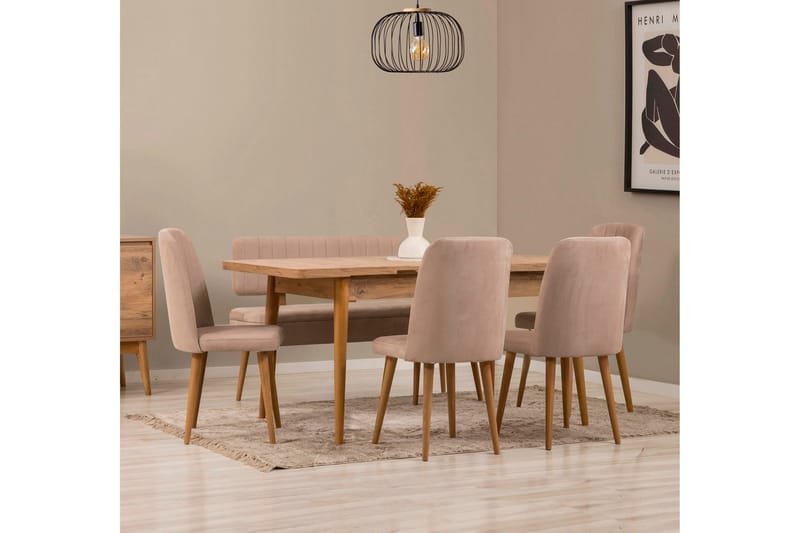 Valsot Matgrupp Rektangulär - Beige - Möbler - Bord & matgrupp - Matgrupp