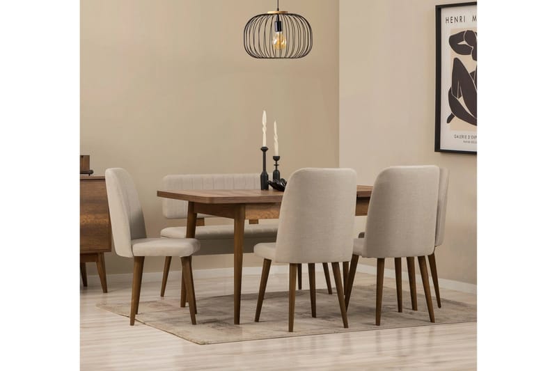 Valsot Matgrupp Rektangulär - Beige - Möbler - Bord & matgrupp - Matgrupp