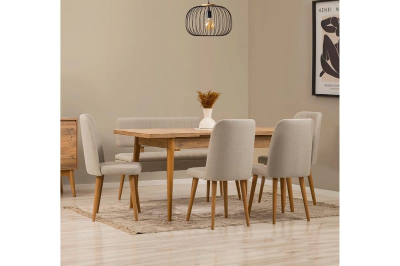 Valsot Matgrupp Rektangulär - Beige - Möbler - Bord & matgrupp - Matgrupp