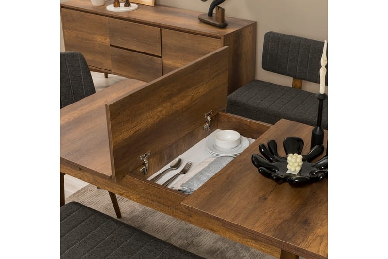 Valsot Matgrupp Rektangulär - Mörkgrå - Möbler - Bord & matgrupp - Matgrupp