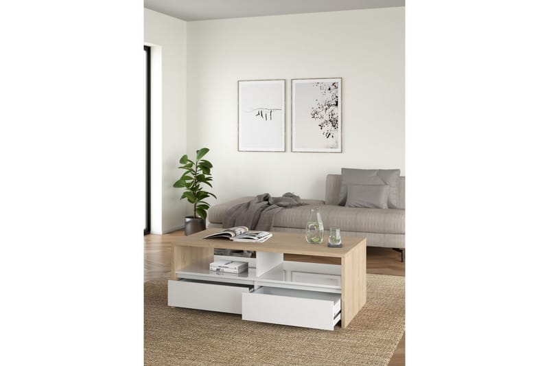 Varun Soffbord 120 cm - Vit/Natur - Möbler - Bord & matgrupp - Soffbord