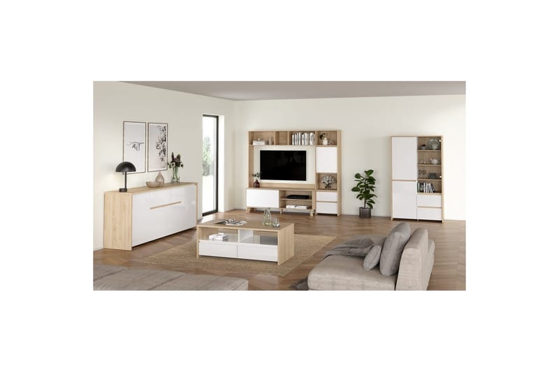Varun Soffbord 120 cm - Vit/Natur - Möbler - Bord & matgrupp - Soffbord