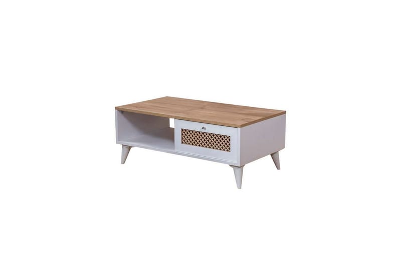 Velin Soffbord 55 cm - Mediumfärgat trä/Vit - Möbler - Bord & matgrupp - Soffbord