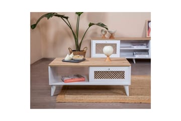 Velin Soffbord 55 cm - Mediumfärgat trä/Vit - Möbler - Bord & matgrupp - Soffbord