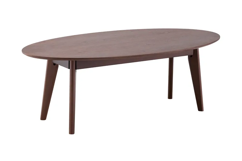 Velo Soffbord Oval 130 cm Massivt trä, Valnöt