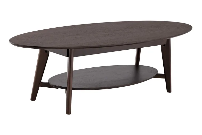 Velo Soffbord Oval 160 cm Massivt trä, Rökt ek