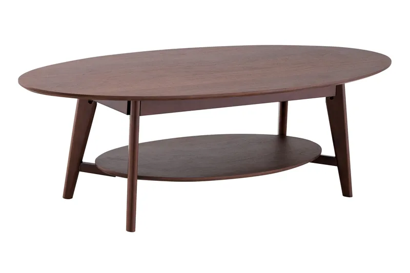 Velo Soffbord Oval 160 cm Massivt trä, Valnöt