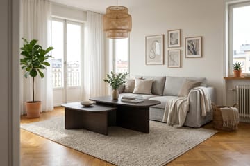 Vento Ovalt Soffbord 90x60 cm med Trä- och Rökt Ek-utseende - Mörkbrun - Möbler - Bord & matgrupp - Soffbord