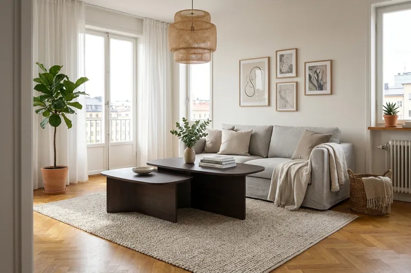 Vento Satsbord Soffbord 120x70 cm + 90x60 cm - Rökt ek - Möbler - Bord & matgrupp - Soffbord