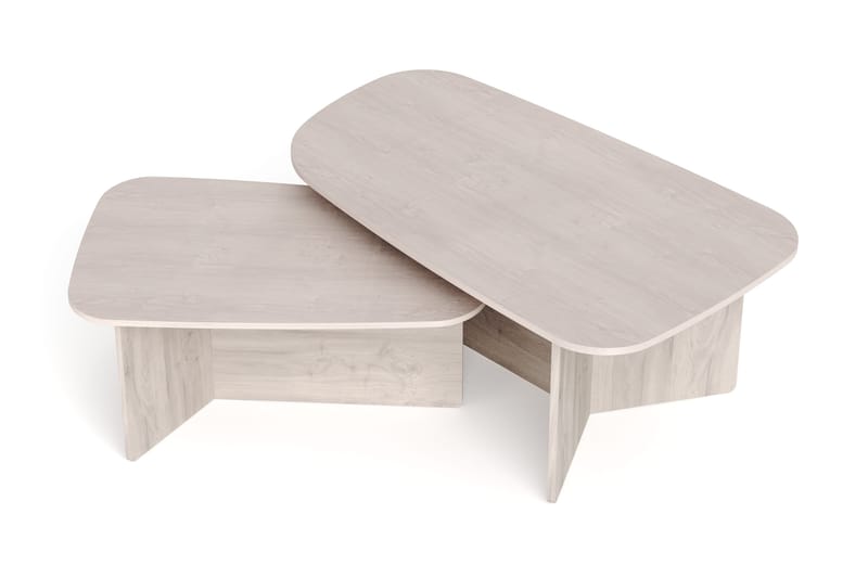 Vento Satsbord Soffbord 120x70 cm + 90x60 cm - Vitlaserad ek - Möbler - Bord & matgrupp - Soffbord