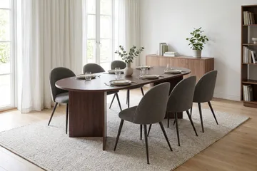 Vera Matgrupp 180 cm oval med 6 Nibe Plus Mastolar - Valnöt - Möbler - Bord & matgrupp - Matgrupp