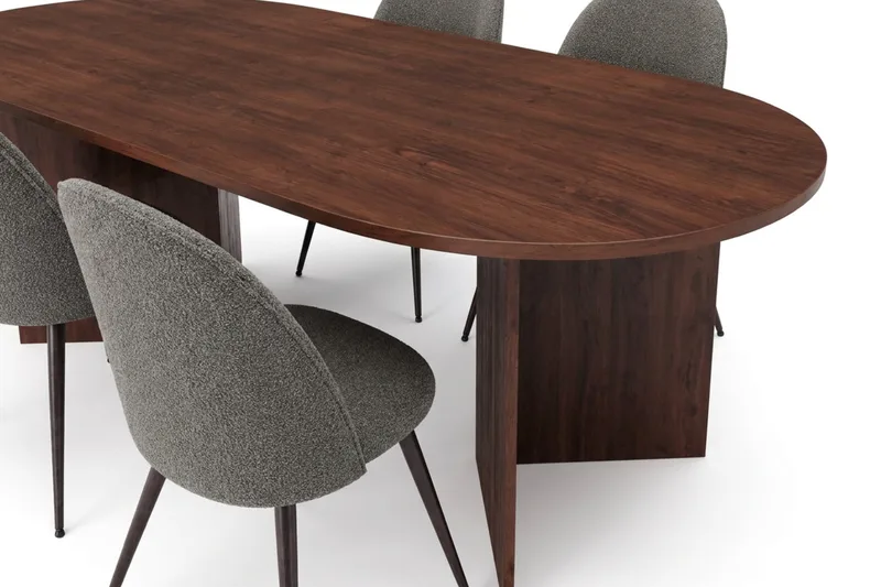 Vera Matgrupp 180 cm oval med 6 Nibe Plus Mastolar - Valnöt - Möbler - Bord & matgrupp - Matgrupp