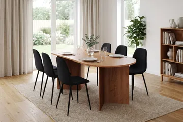 Vera Matgrupp oval 180 cm med 6 Nibe Matstolar - Ek - Möbler - Bord & matgrupp - Matgrupp
