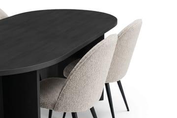 Vera Matgrupp oval 180 cm med 6 Nibe Plus Matstolar - Svartlaserad ek - Möbler - Bord & matgrupp - Matgrupp