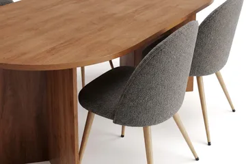 Vera Matgrupp oval 180 cm med 6 Nibe Plus Matstolar - Ek - Möbler - Bord & matgrupp - Matgrupp