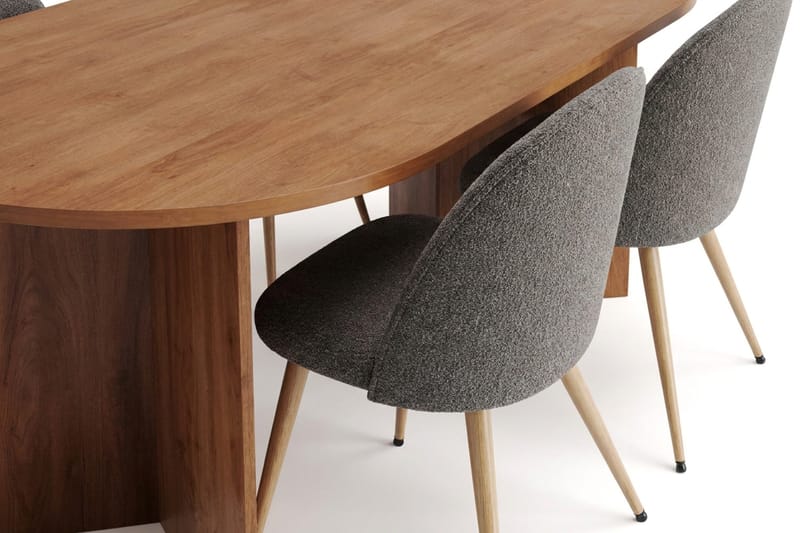 Vera Matgrupp oval 180 cm med 6 Nibe Plus Matstolar - Ek - Möbler - Bord & matgrupp - Matgrupp
