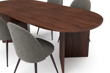 Vera Matgrupp oval 180 cm med 6 Nibe Plus Matstolar - Valnöt - Möbler - Bord & matgrupp - Matgrupp