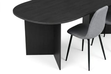 Vera Matgrupp oval 220 cm  med 6 Nibe Matstolar - Svartlaserad ek - Möbler - Bord & matgrupp - Matgrupp