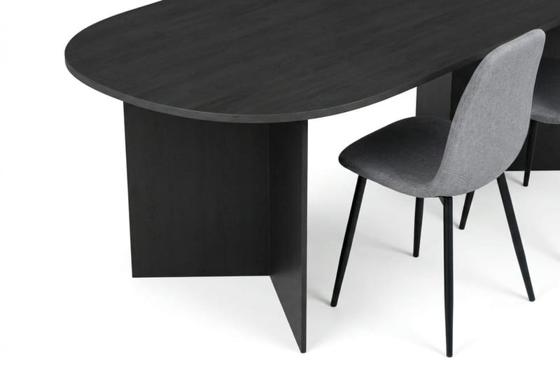 Vera Matgrupp oval 220 cm  med 6 Nibe Matstolar - Svartlaserad ek - Möbler - Bord & matgrupp - Matgrupp