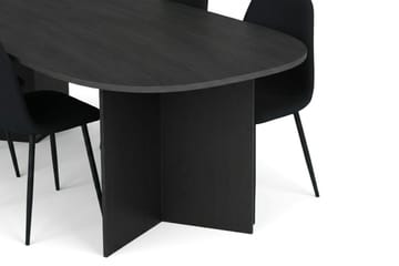 Vera Matgrupp oval 220 cm  med 6 Nibe Matstolar - Svartlaserad ek - Möbler - Bord & matgrupp - Matgrupp
