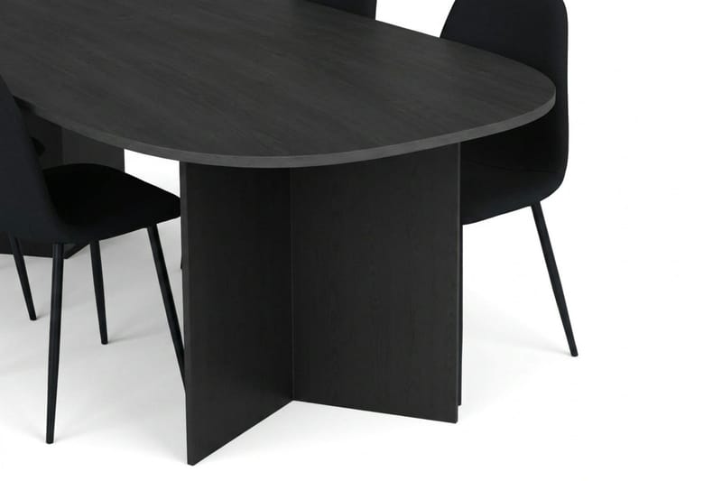 Vera Matgrupp oval 220 cm  med 6 Nibe Matstolar - Svartlaserad ek - Möbler - Bord & matgrupp - Matgrupp