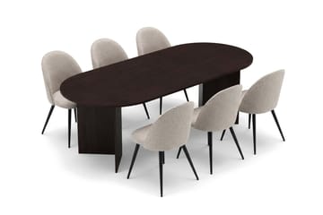 Vera Matgrupp oval 220 cm med 6 Nibe Plus Matstolar - Rökt ek - Möbler - Bord & matgrupp - Matgrupp