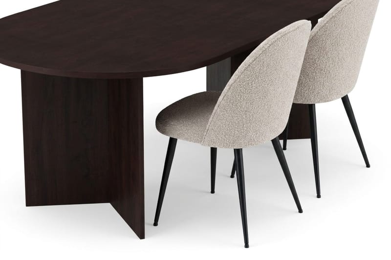 Vera Matgrupp oval 220 cm med 6 Nibe Plus Matstolar - Rökt ek - Möbler - Bord & matgrupp - Matgrupp