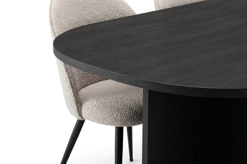 Vera Matgrupp oval 220 cm med 6 Nibe Plus Matstolar - Svartlaserad ek - Möbler - Bord & matgrupp - Matgrupp