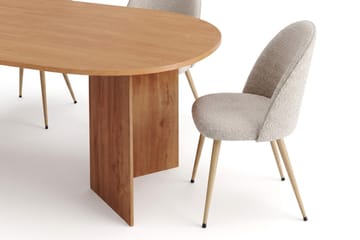 Vera Matgrupp oval 220 cm med 6 Nibe Plus Matstolar - Ek - Möbler - Bord & matgrupp - Matgrupp