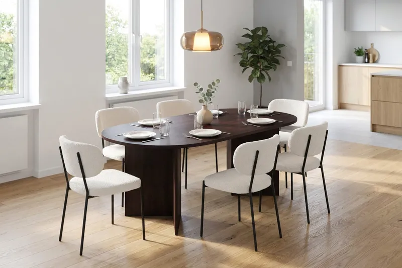 Vera Matgrupp rektangulärt 180 cm med 6 Gemmiano Matstolar - Rökt ek - Möbler - Bord & matgrupp - Matgrupp