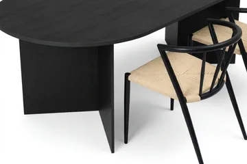Vera Matgrupp rektangulärt 180 cm Svart med 6 Winston Matstolar - Svart - Möbler - Bord & matgrupp - Matgrupp
