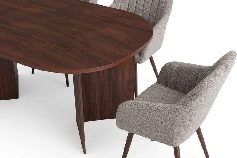 Vera Matgrupp rektangulärt 180 cm Valnöt med 6 Filippa Matstolar - Valnöt - Möbler - Bord & matgrupp - Matgrupp
